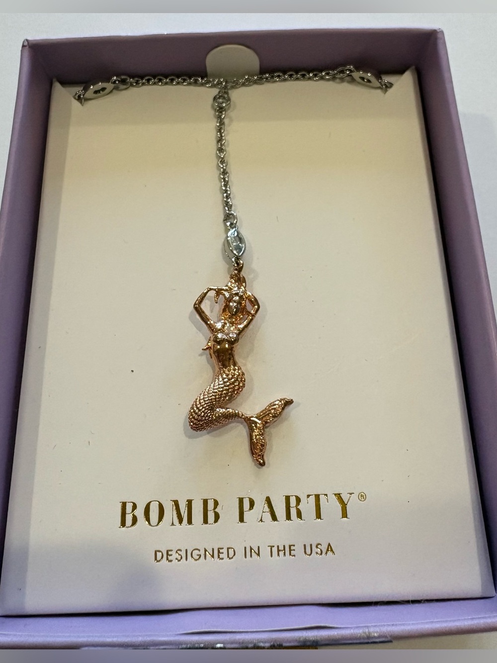Bomb Party Atlantis A Siren’s Song Mermaid Necklace RBP5989 MSRP $144 Box